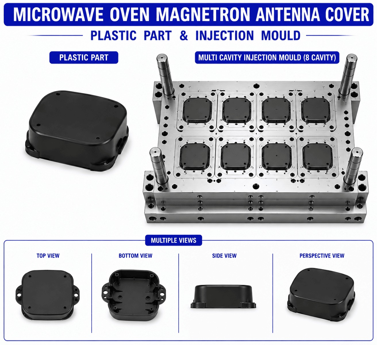 Microwave Oven Plastic Magnetron Antenna Cover Mould and Moulding Services